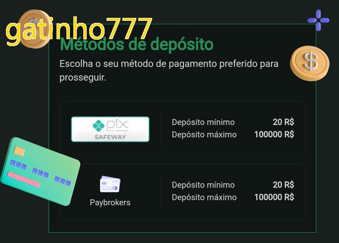 O cassino gatinho777bet oferece uma grande variedade de métodos de pagamento